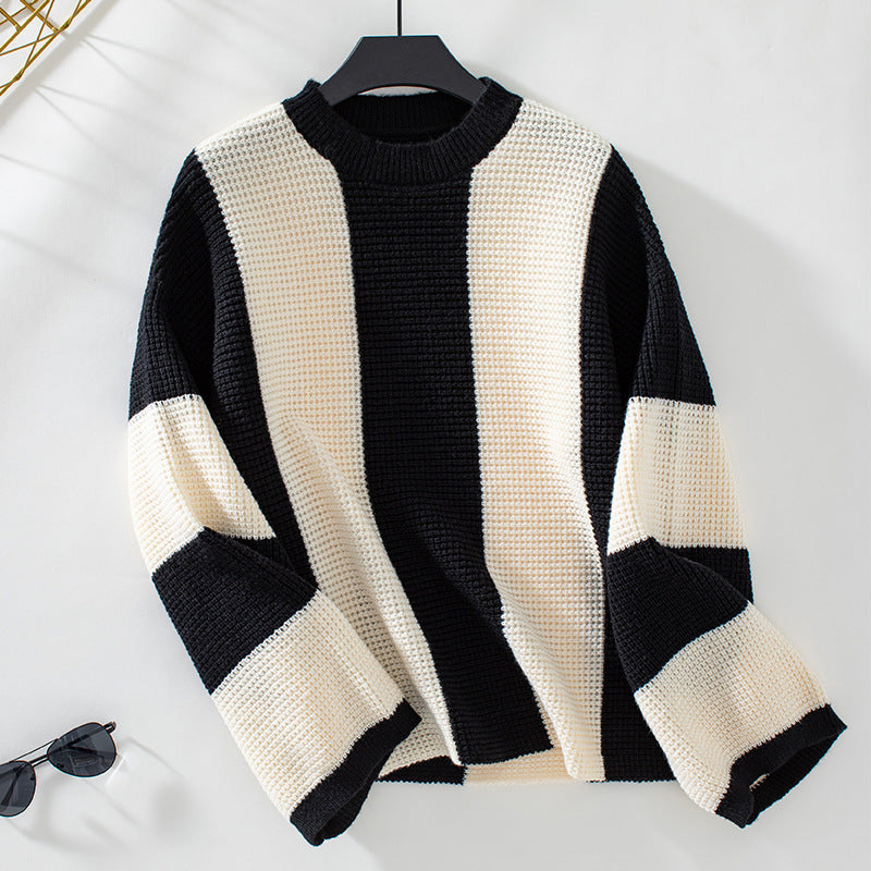 Women's knitted sweater with an innovative blocked stripes design and a relaxed fit Lune London