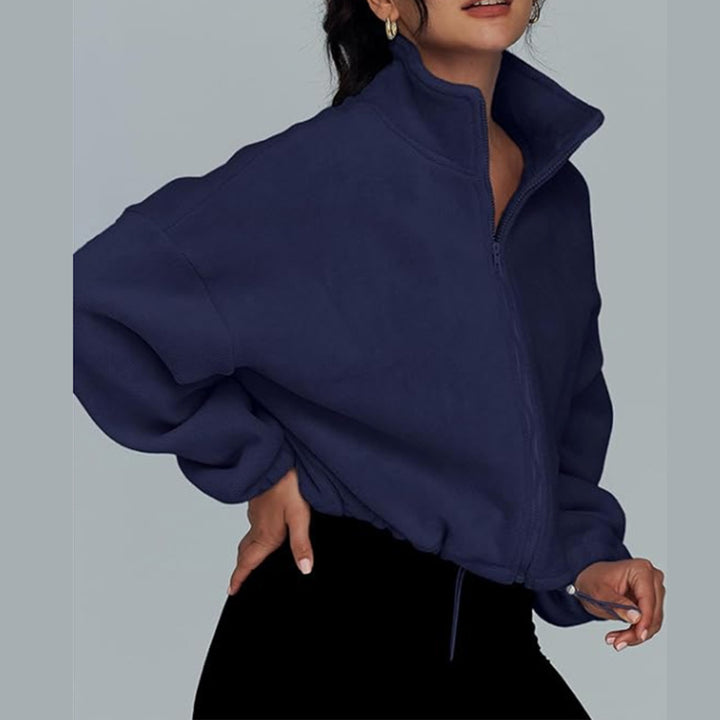 Lune London high collar oversized sweater with zipper for ladies