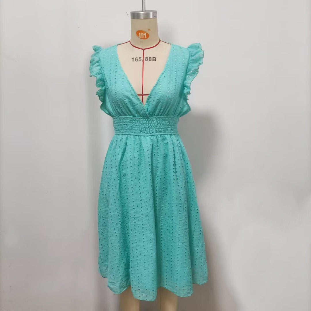 Women’s summer dress with elegant lace sleeves Lune London
