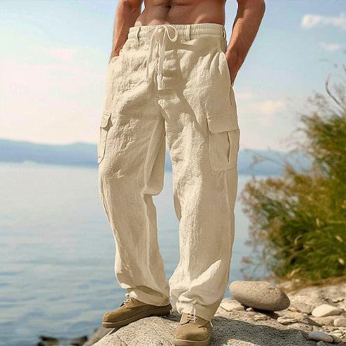 Casual cargo pants for men with adjustable waist and practical side pockets Lune London