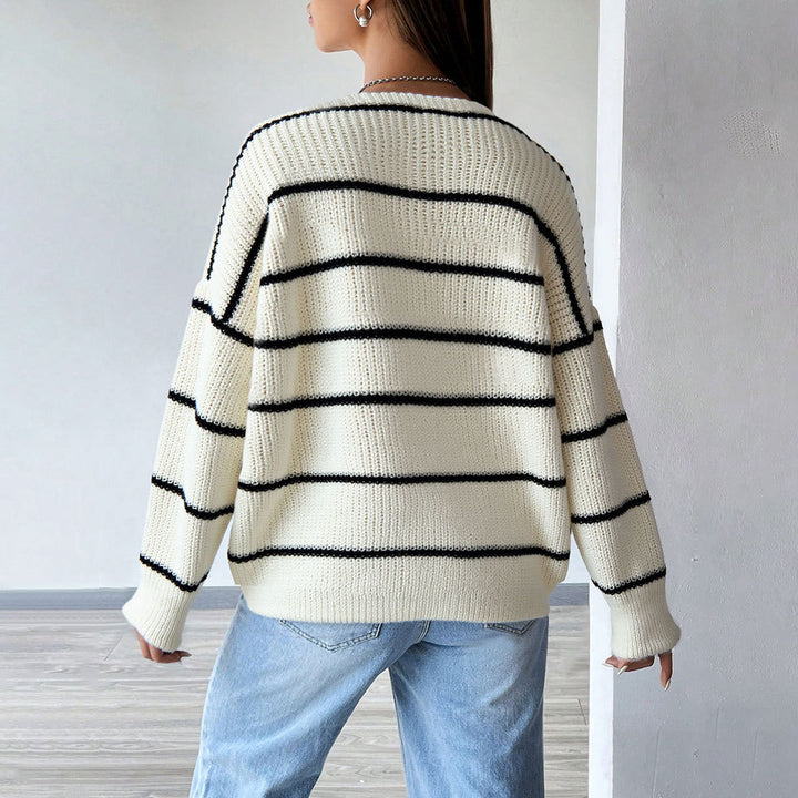 Gilet femme à manches longues avec des détails de rayures classiques Chic & Stil