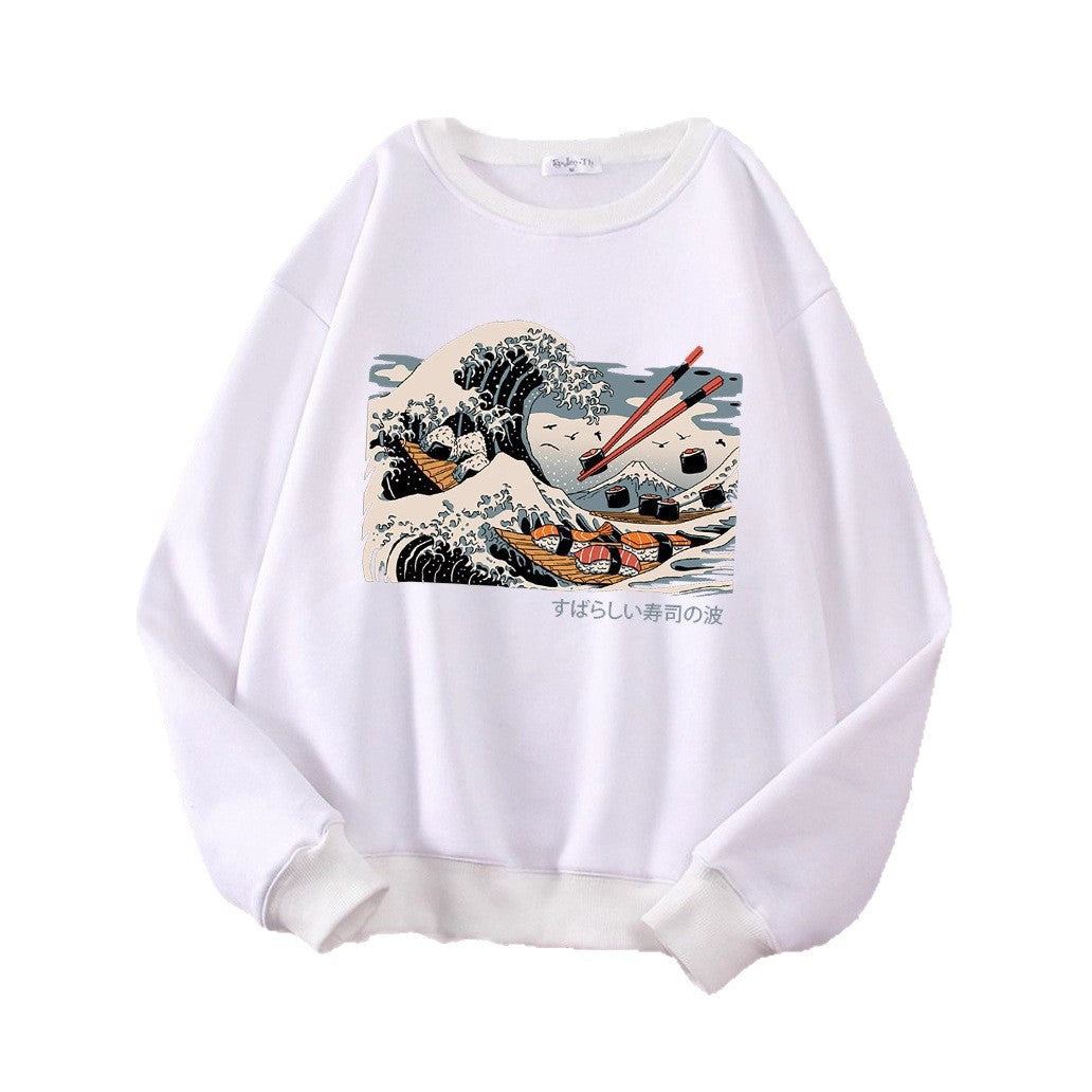 Sweat-shirt femme avec design de vague artistique et coupe confortable Chic & Stil