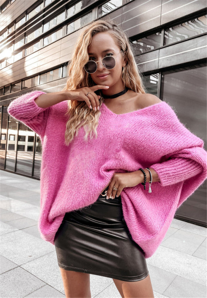 Women's Oversized Sweater with Wide Neck Lune London