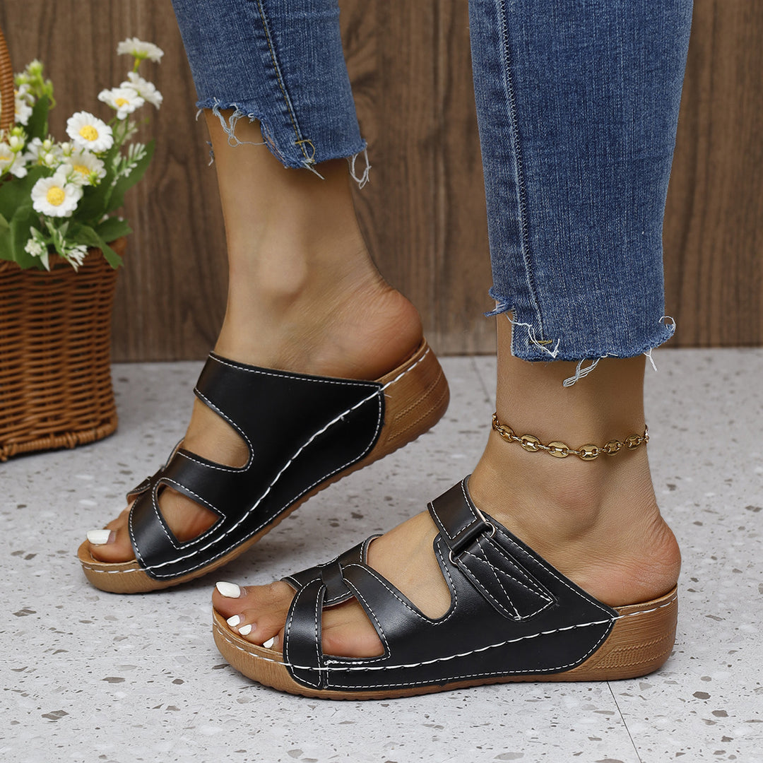 Comfortable wedge sandals for women with adjustable straps and a high-quality insole Lune London