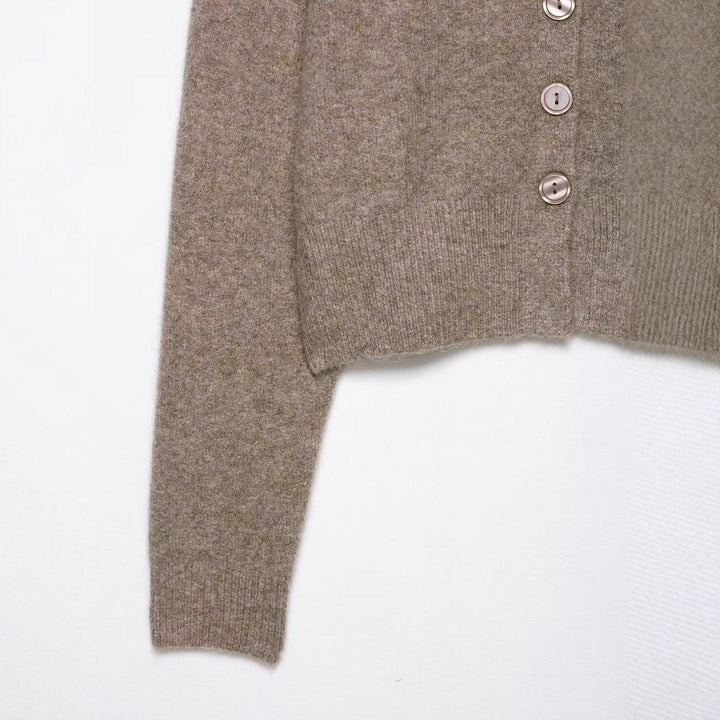 Ladies short knit jacket with button details Lune London