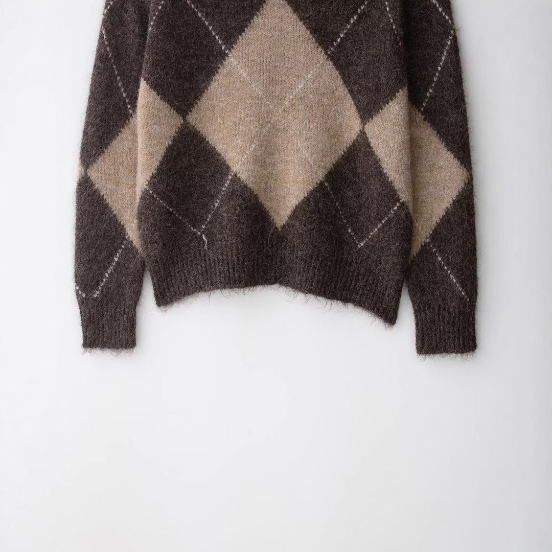 Ladies Cozy Sweater with Modern Chic Retro Pattern