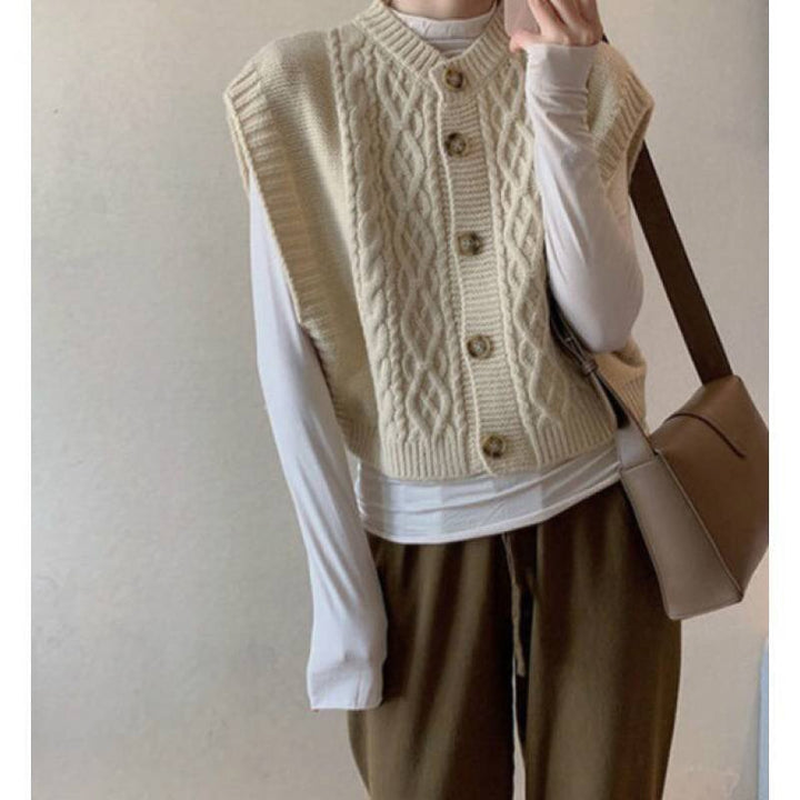 Gilet en tricot pour femme avec motif en relief Chic & Stil
