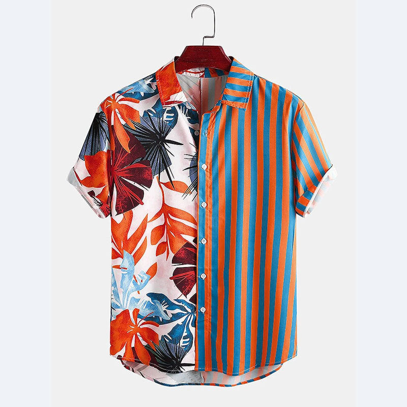 Short sleeve shirt for men with colorful pattern and chic summer design