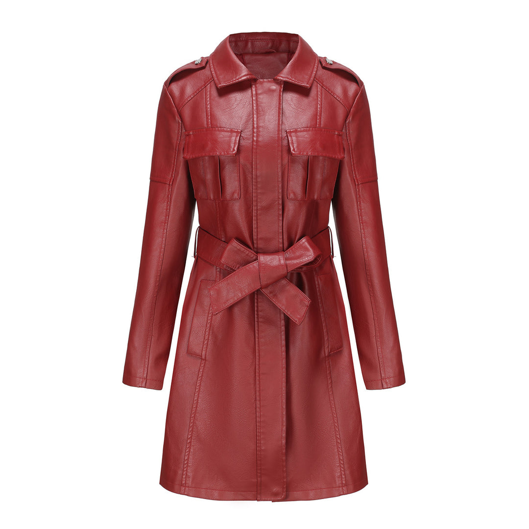 Fashion trench coat for women in high-quality faux leather Lune London