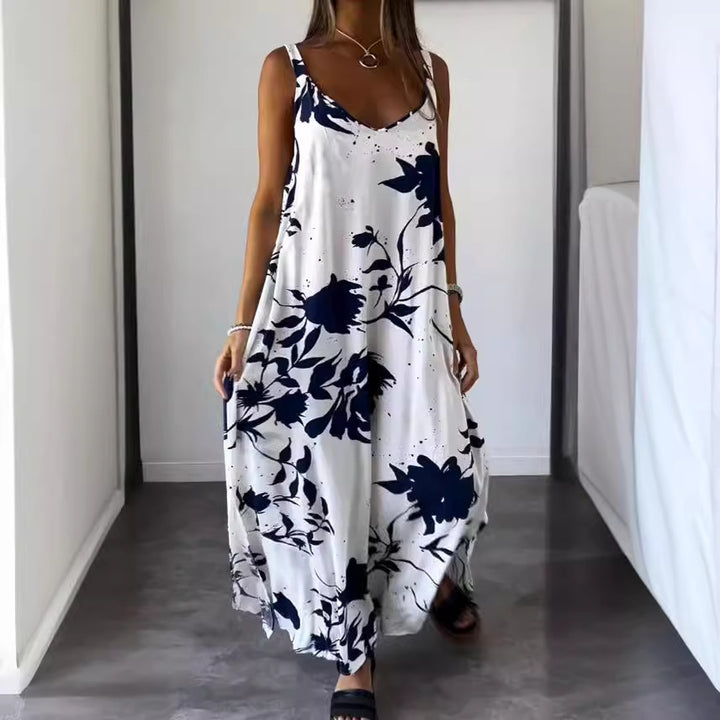Maxi dress for women with floral pattern and fluid cut Lune London
