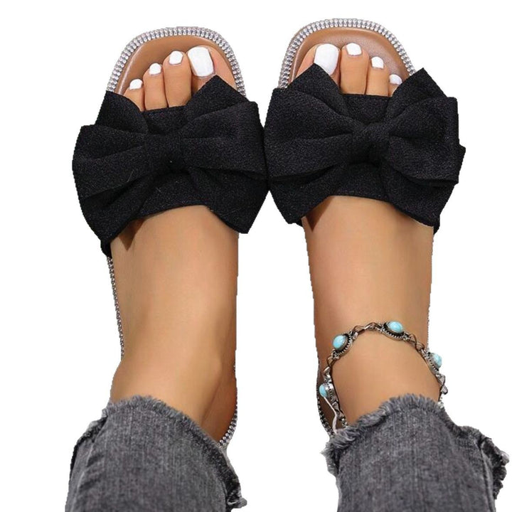 Chic and Style Women's Slide Sandals with Bow Accent