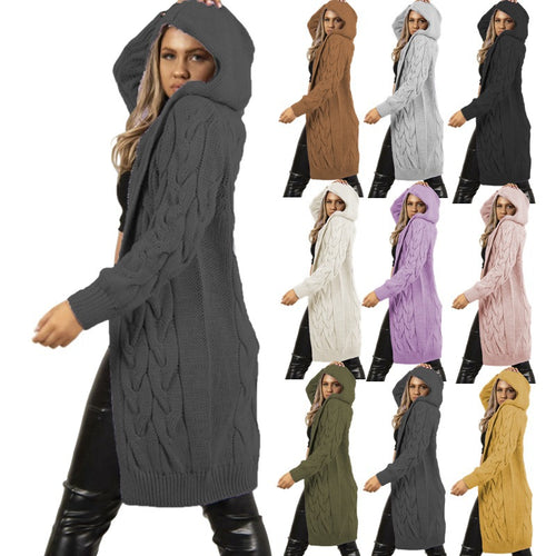 Thick wool coat for women with hood and original embossed pattern Lune London