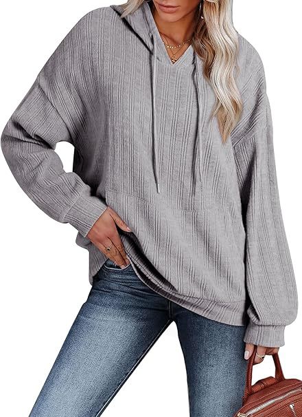 Ladies Oversized Hoodie with Chic Textured Design and Style