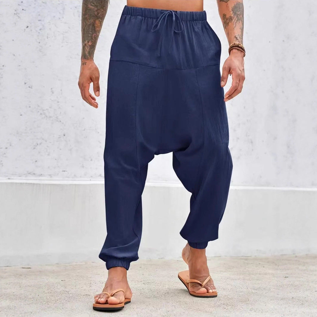 Casual pants for men with elastic waistband and side pockets Lune London