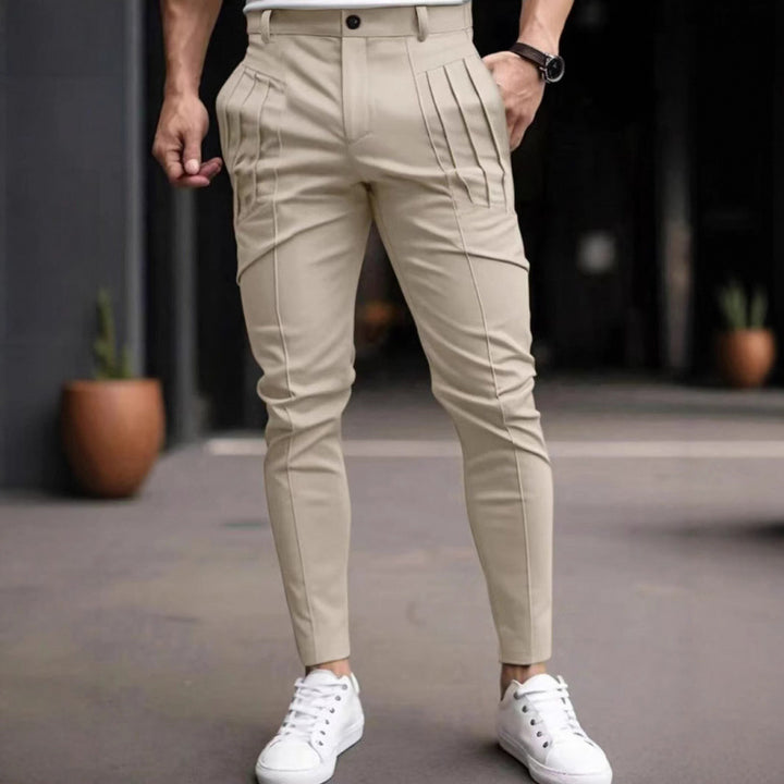 Stylish slim-fit dress pants for men with pleated design Lune London