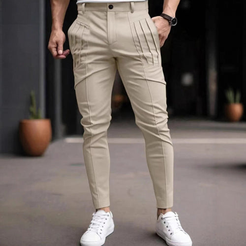 Stylish slim-fit dress pants for men with pleated design Lune London