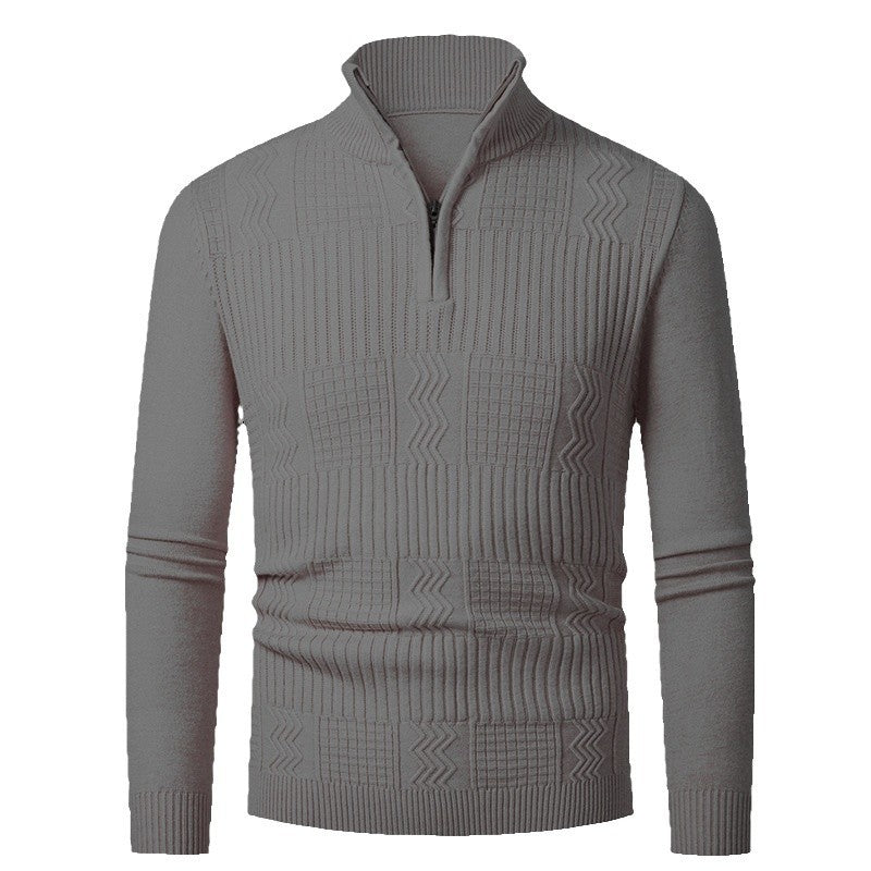 Men's knit sweater with modern zipper and textured surface Lune London