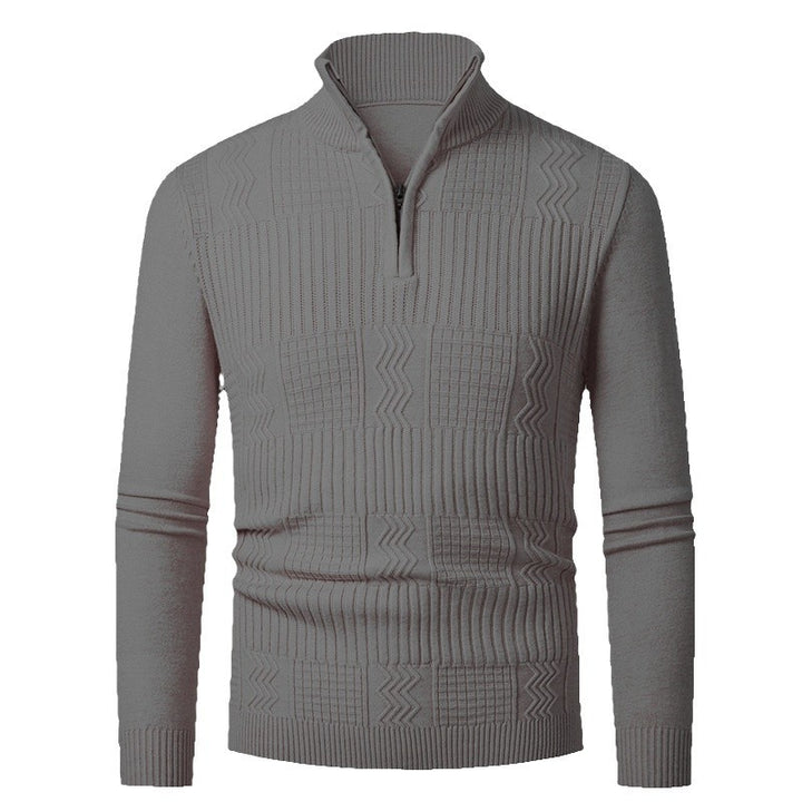 Men's knit sweater with modern zipper and textured surface Lune London