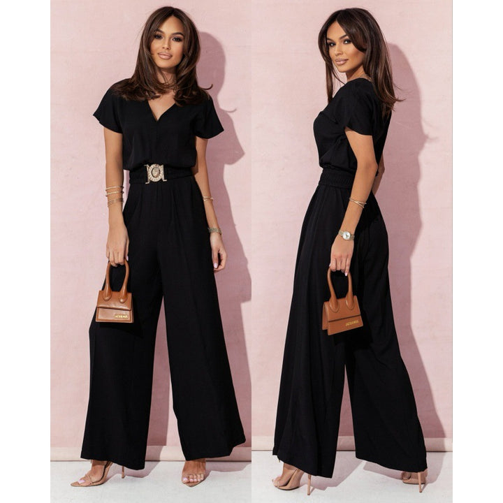 Ladies elegant jumpsuit with belt detail Lune London