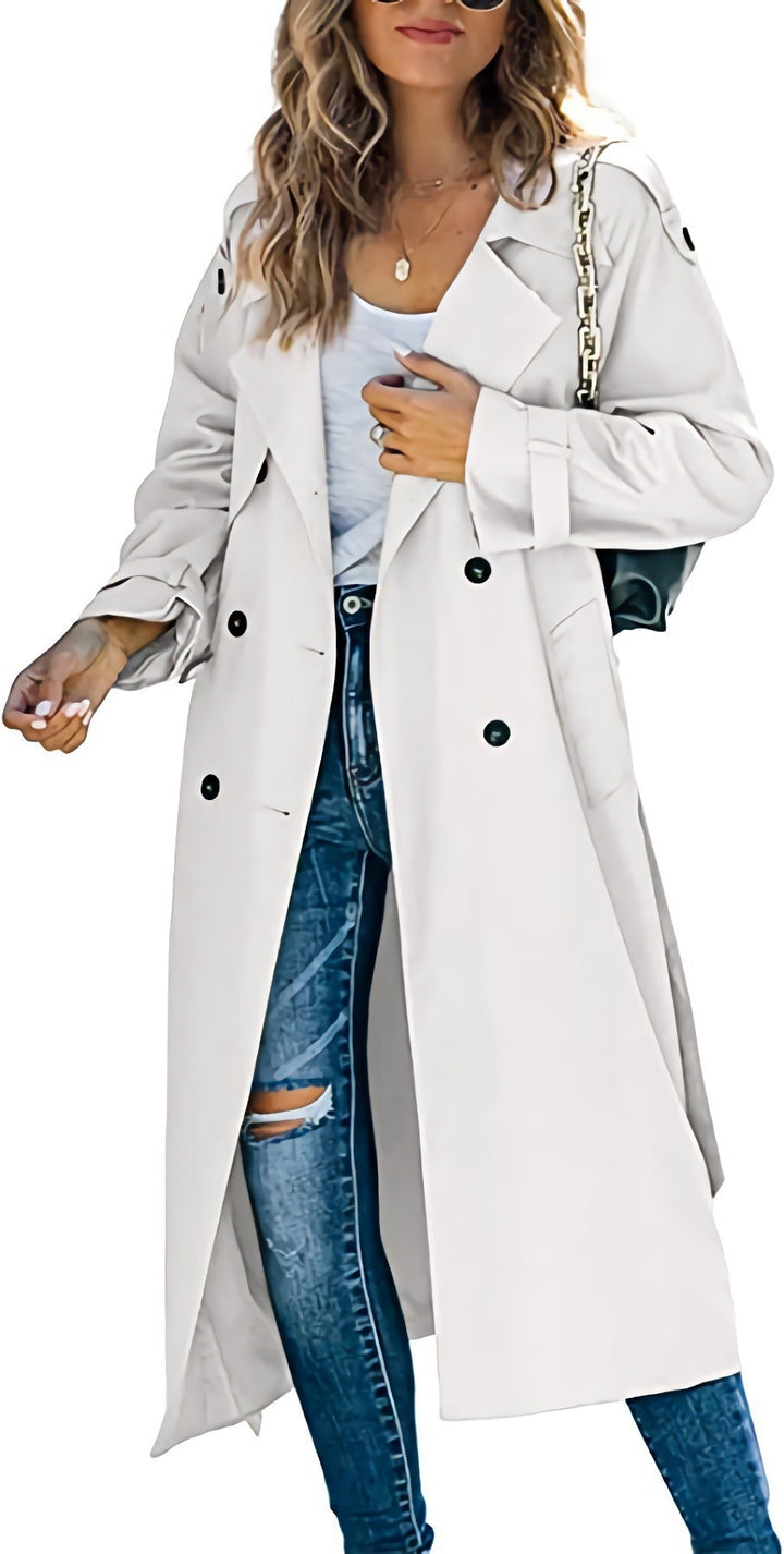 Ladies Elegant oversized trench coat with belted waist Chic and Style