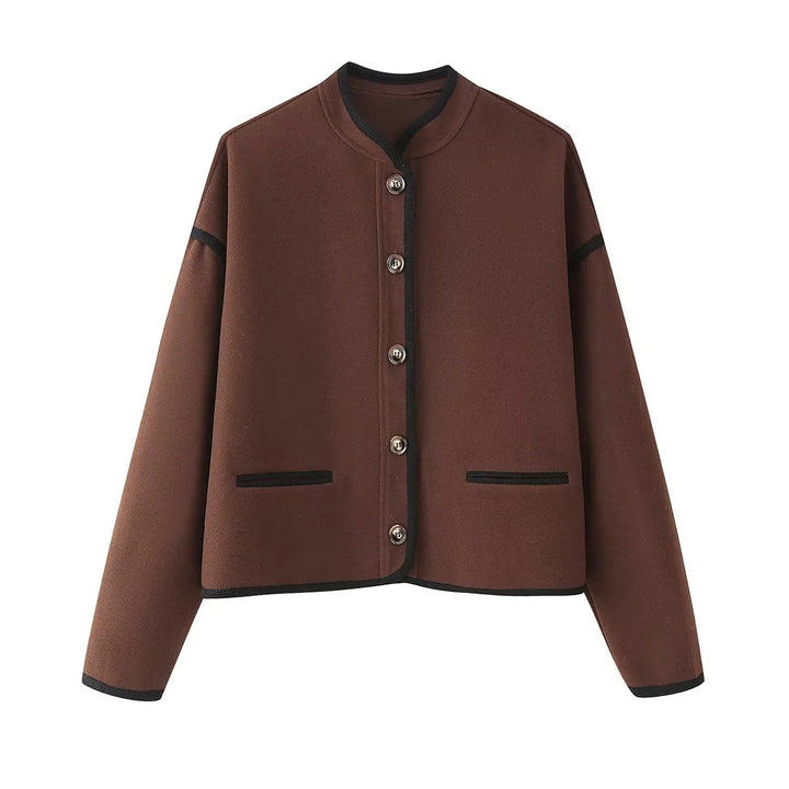 Elegant transition jacket for women with contrasting edges Lune London