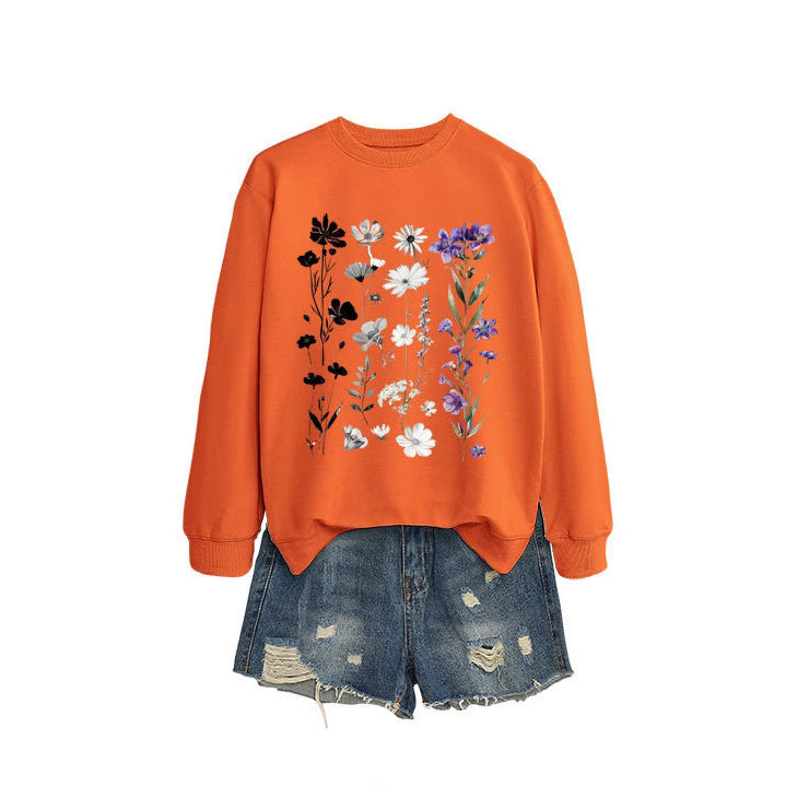 Sweat-shirt femme avec design graphique floral et doublure intérieure douce Chic & Stil