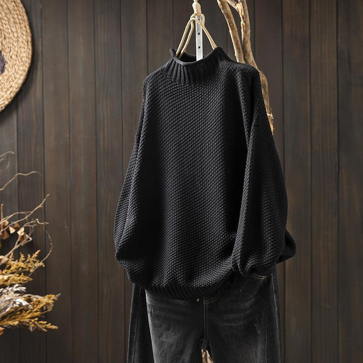Pull en tricot décontracté pour femmes avec col montant Chic & Stil