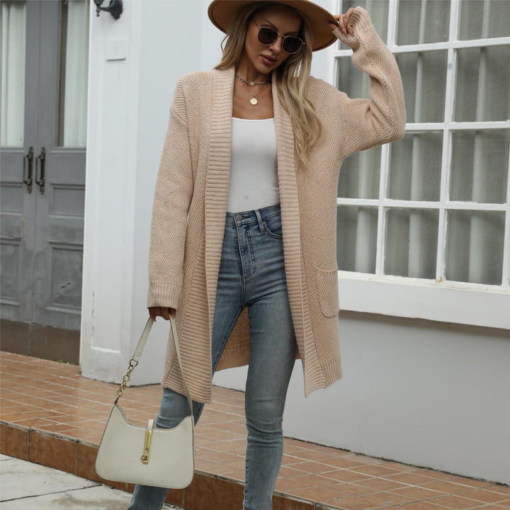 Cardigan en tricot pour femmes avec coupe ouverte et mélange de textures modernes Chic & Stil