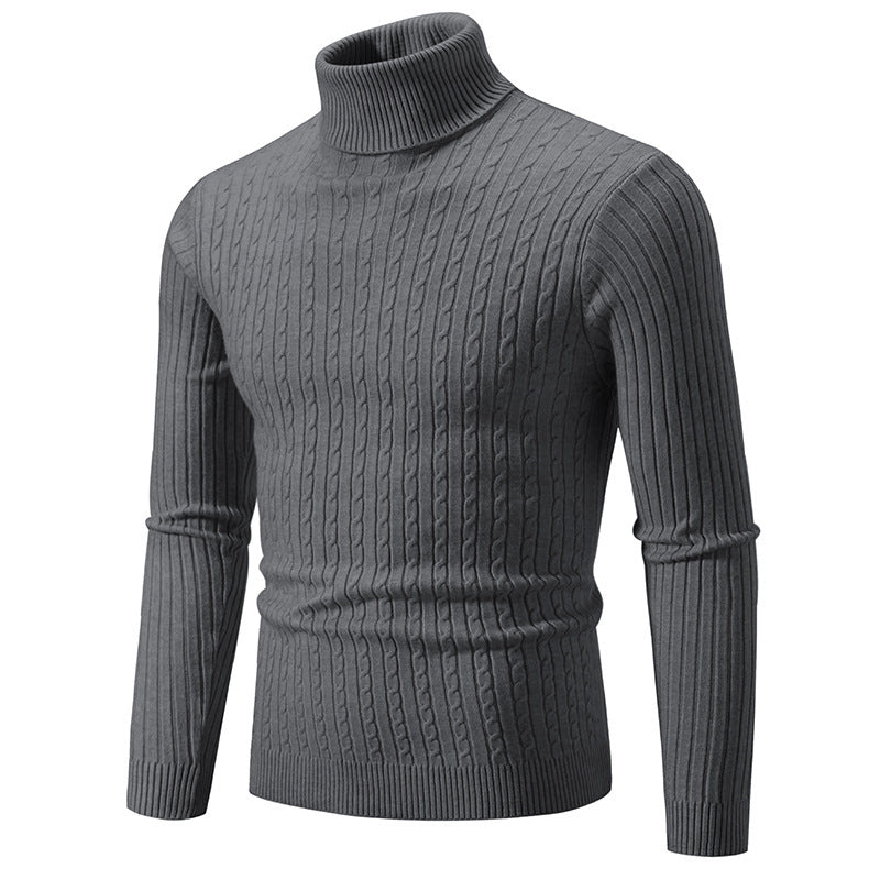 Elegant roll-neck sweater for men in fine knit Lune London