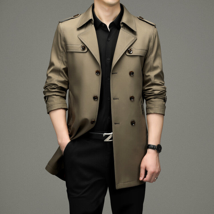 Elegant trench coat for men with chic and stylish details