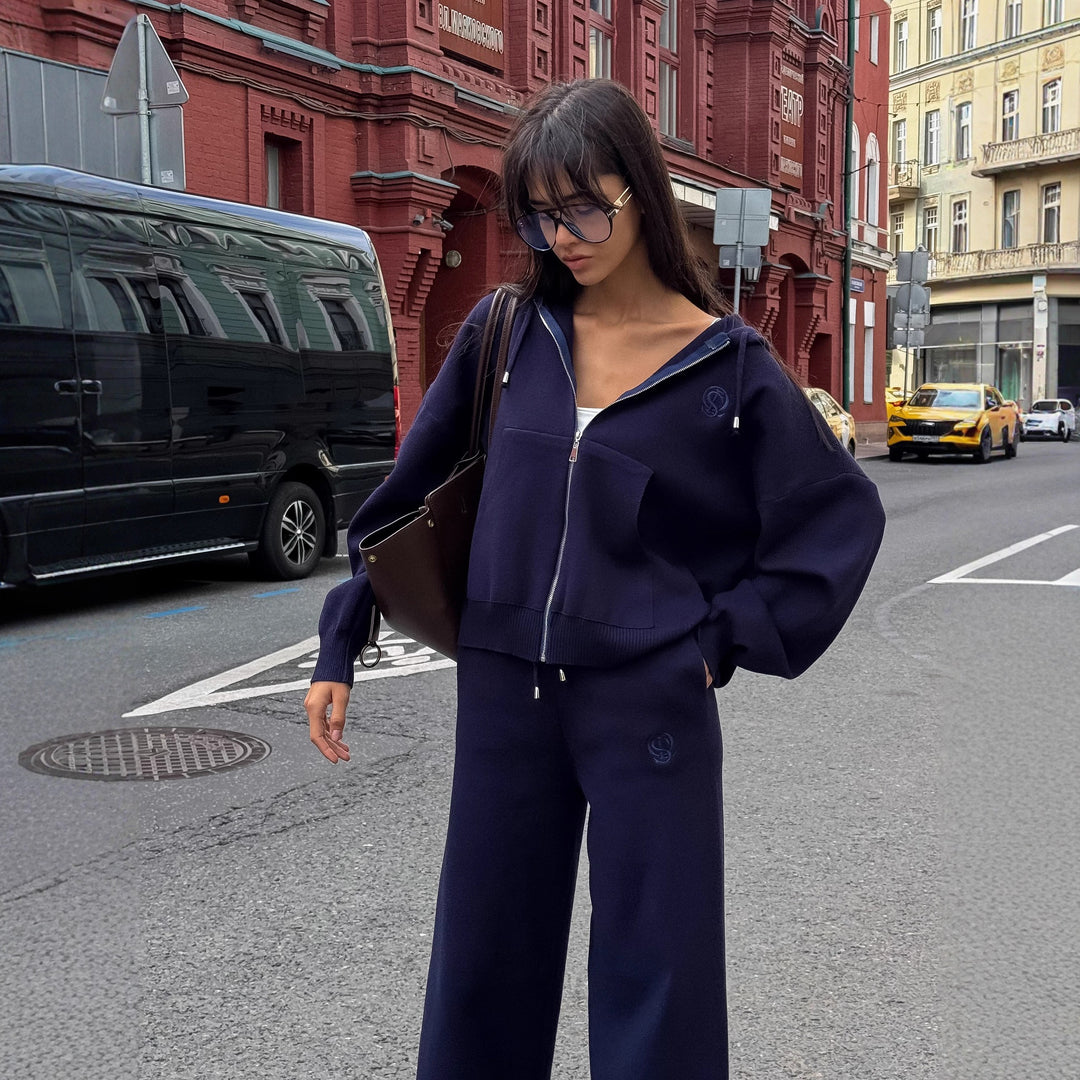 Ensemble de loisirs pour femmes à coupe décontractée et col montant Chic & Stil