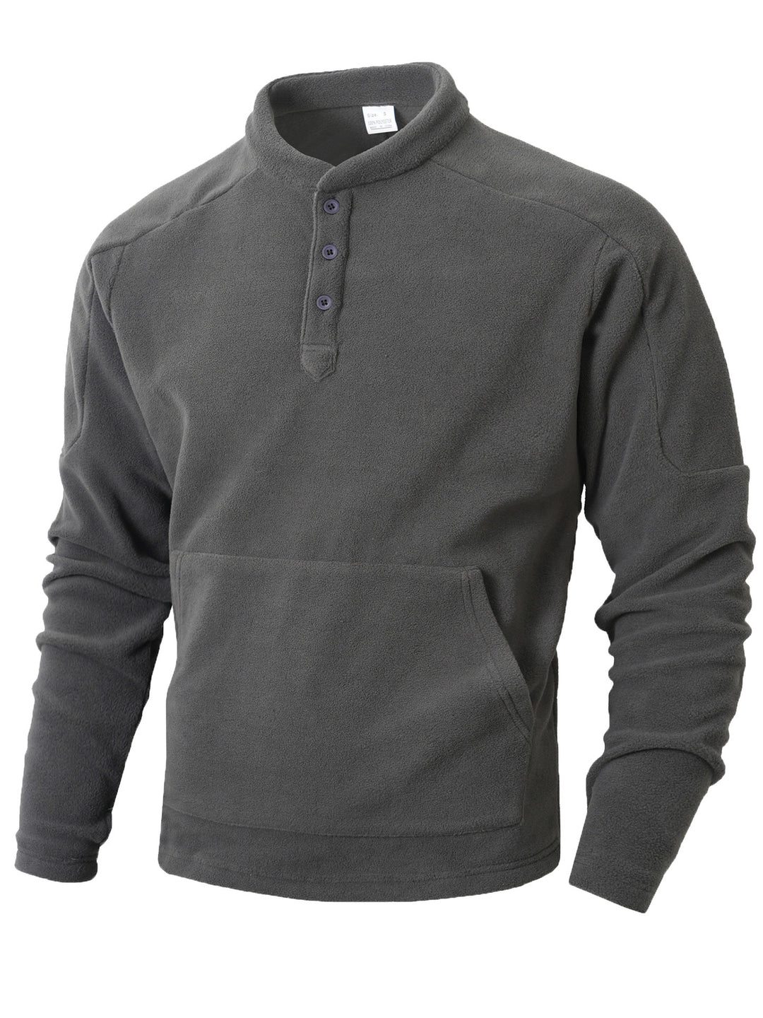 Men's fleece pullover with a stylish high collar and practical buttons Lune London