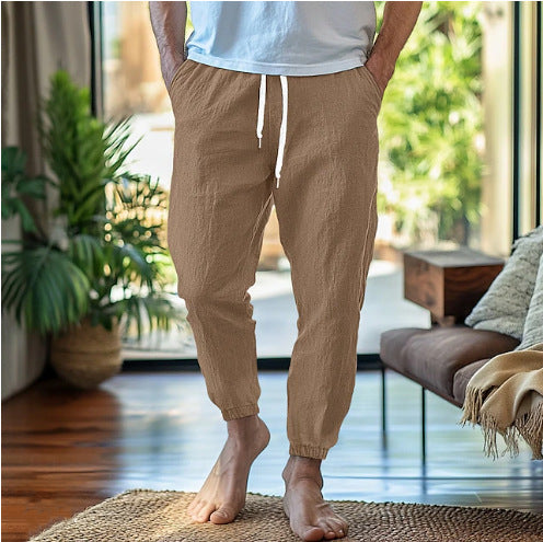Casual linen pants for men with elastic waist and practical pockets Lune London