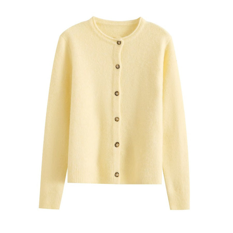 Comfortable knitted jacket for women with chic button details and style