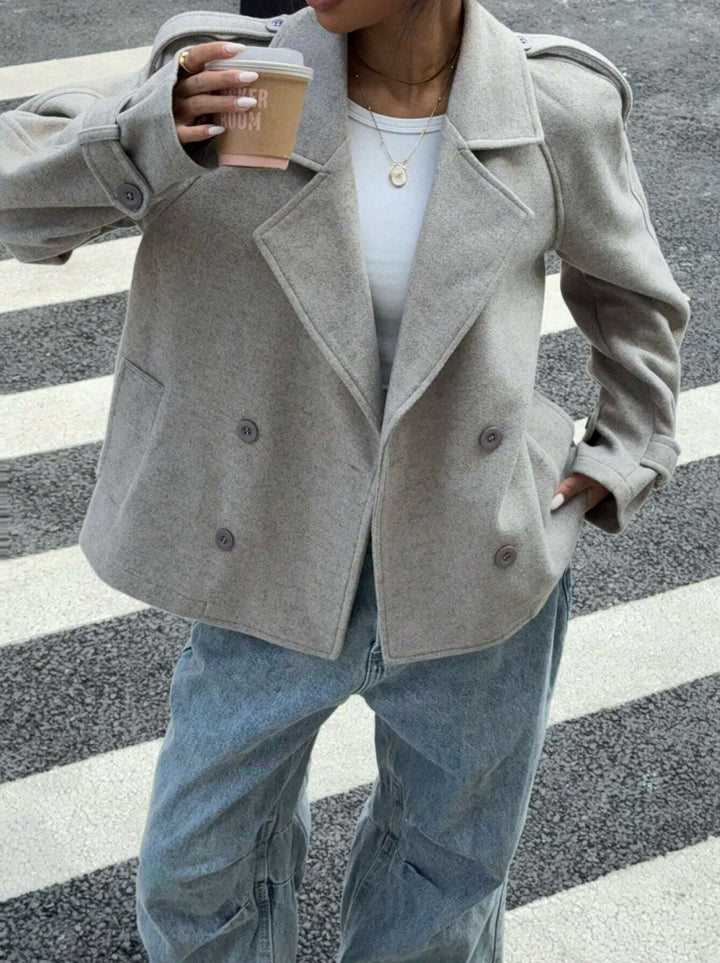 Lune London double-breasted wool lapel jacket for women