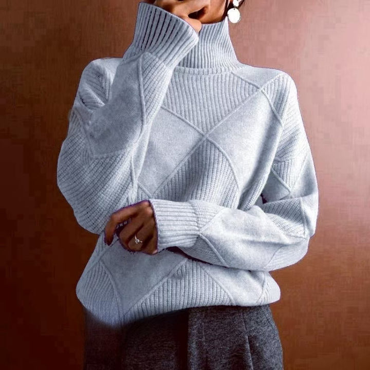 Oversized sweater for women with high collar and structured design Lune London