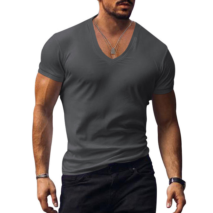 V-neck cotton blend breathable t-shirt for men Lune London