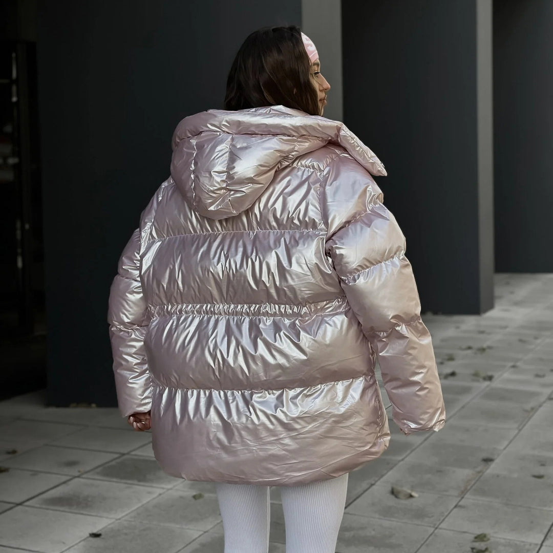 Lady padded jacket with reflective material and stylish design Lune London