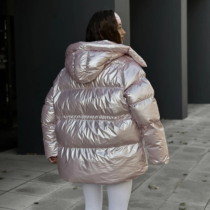 Lady padded jacket with reflective material and stylish design Lune London