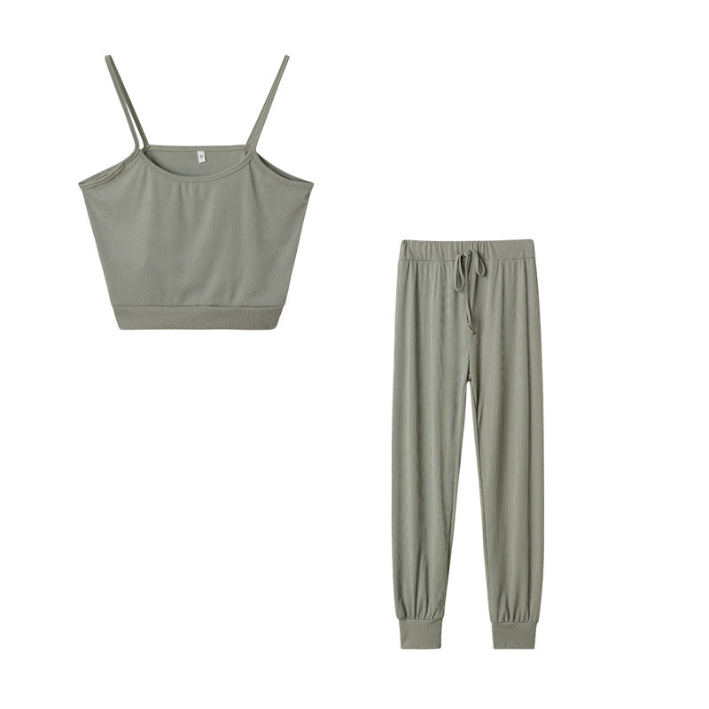 Lune London Women's Cropped Ribbed Loungewear Set