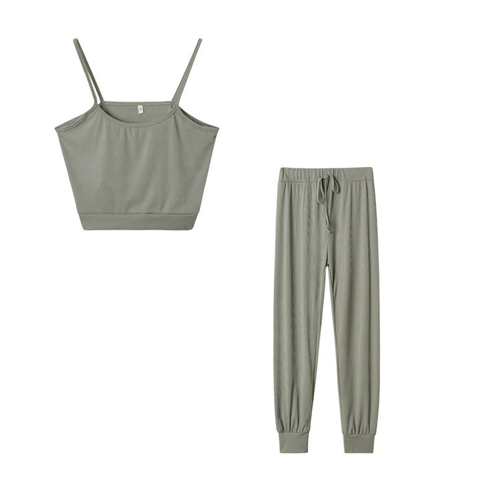 Lune London Women's Cropped Ribbed Loungewear Set