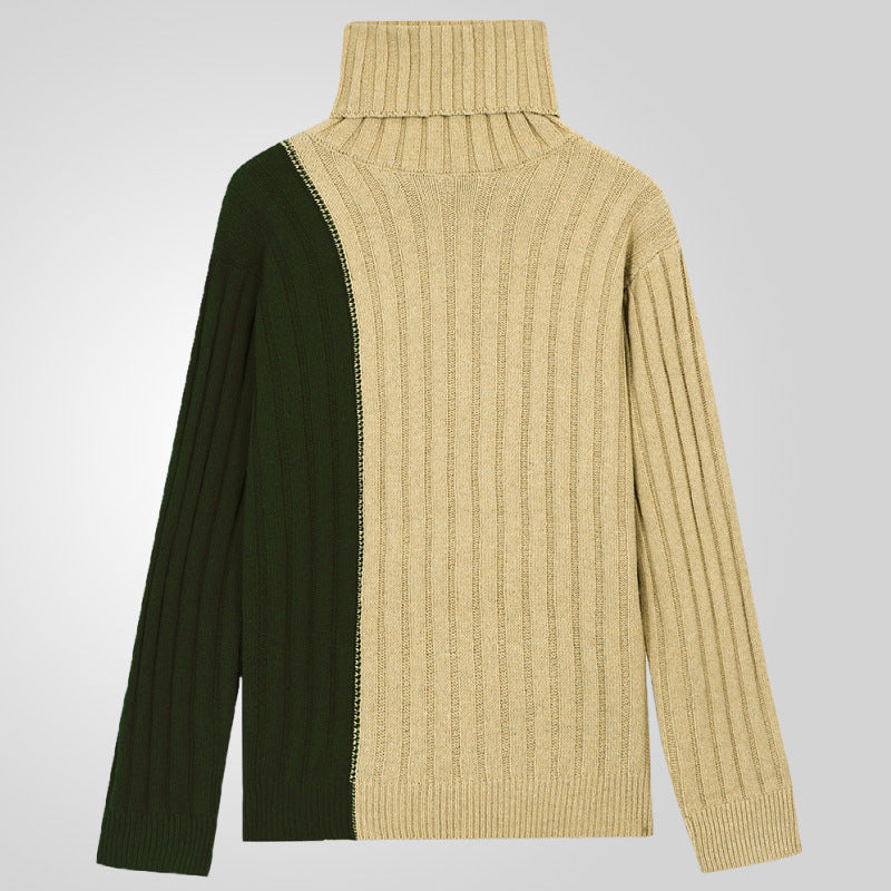 Men's turtleneck sweater with textured ribbed design Lune London