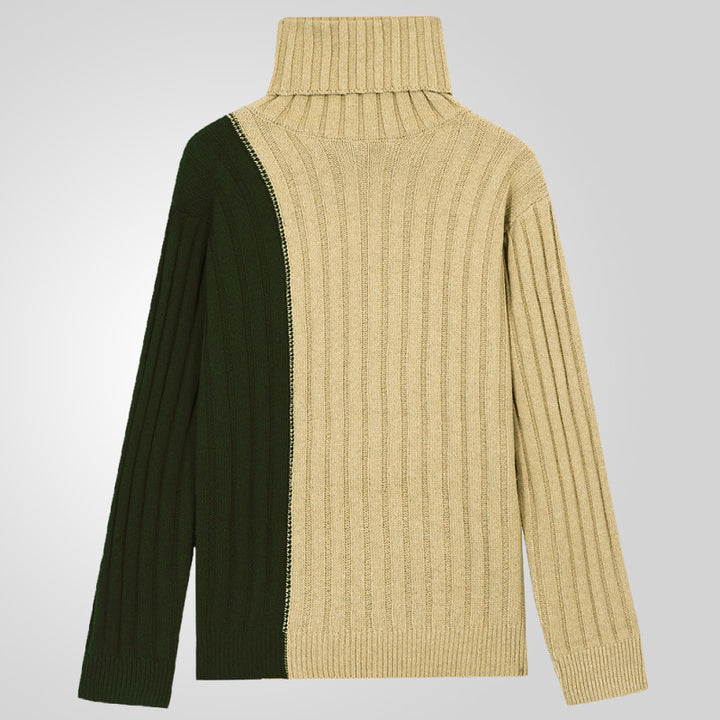 Men's turtleneck sweater with textured ribbed design Lune London
