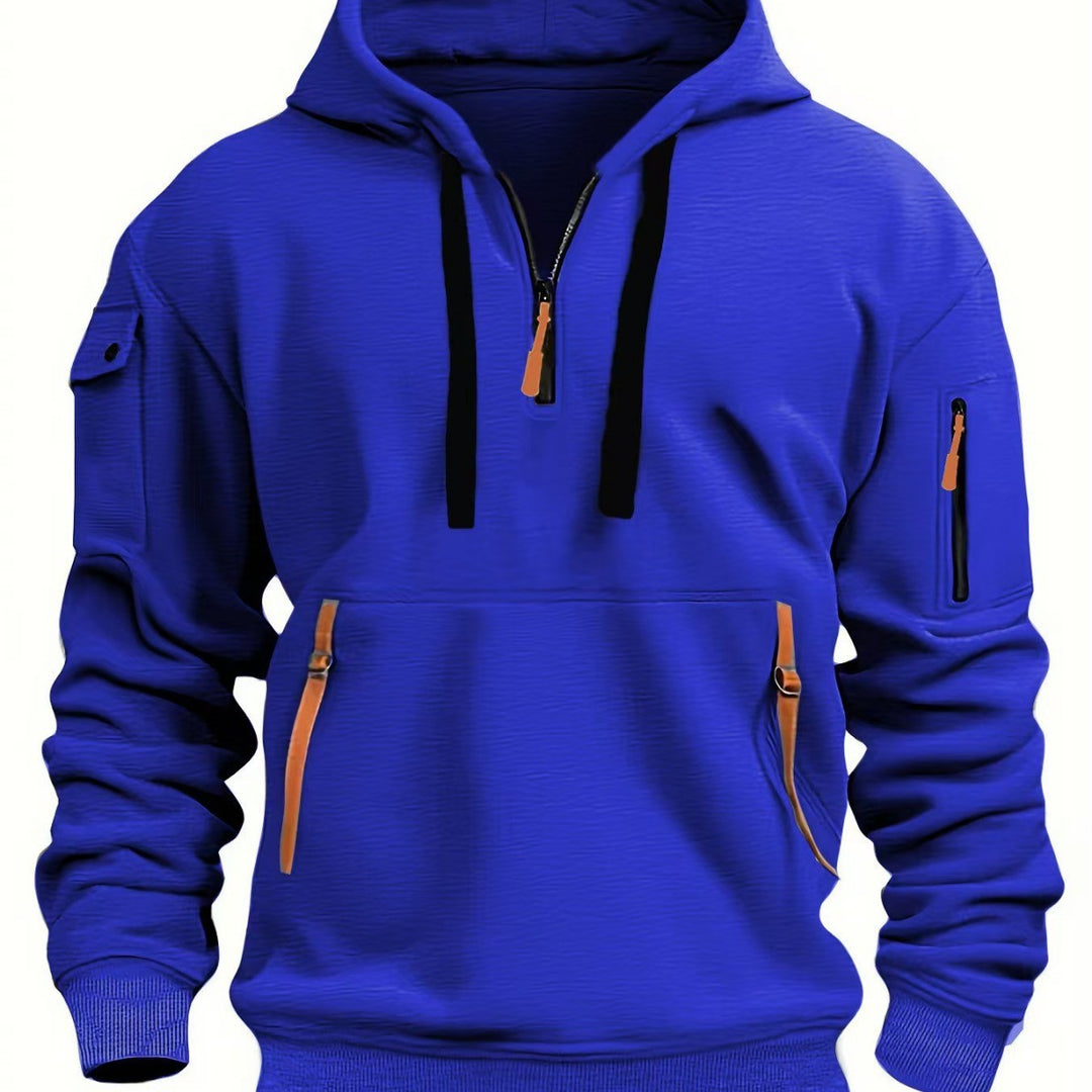 Men's functional hoodie with trendy zip pockets Lune London