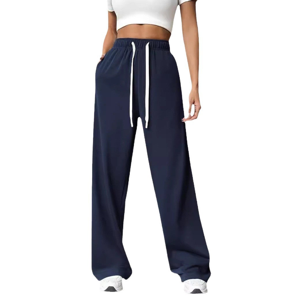 Wide lounge pants for women with adjustable drawstring Lune London