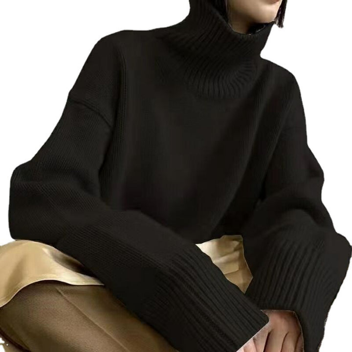 Pull décontracté à col roulé pour femmes avec motif texturé Chic & Stil