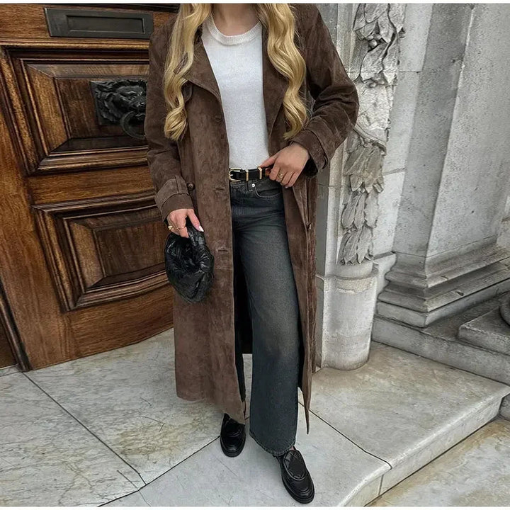 Manteau trench en daim élégant et intemporel pour femmes Chic & Stil
