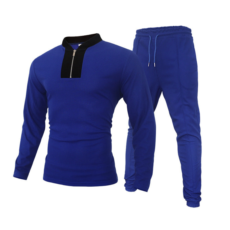 Men's Two-Piece Tracksuit with High Collar and Zipper Lune London