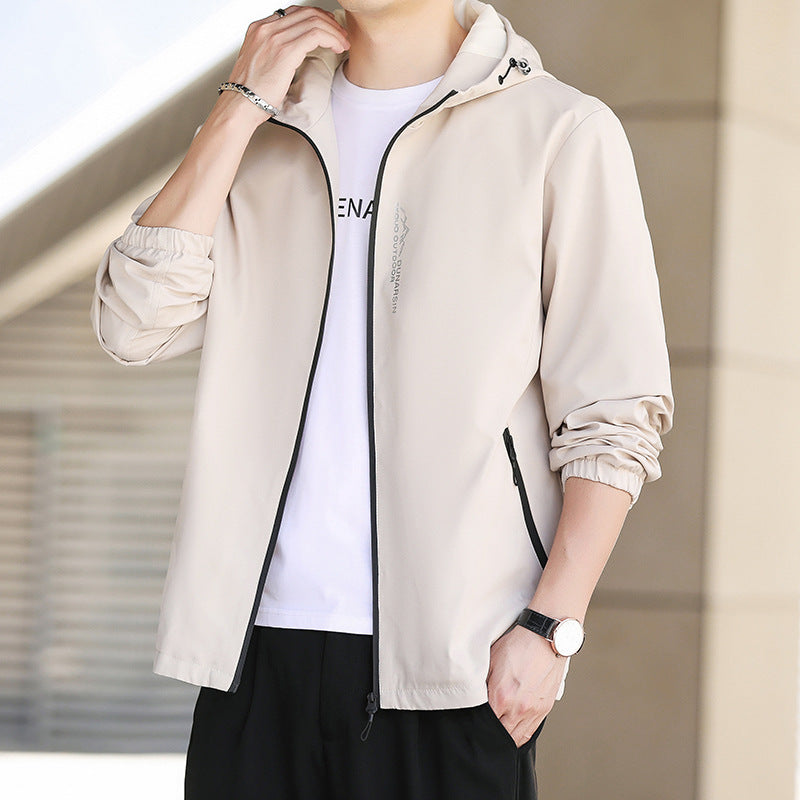 Waterproof sports jacket for men with adjustable hood Lune London