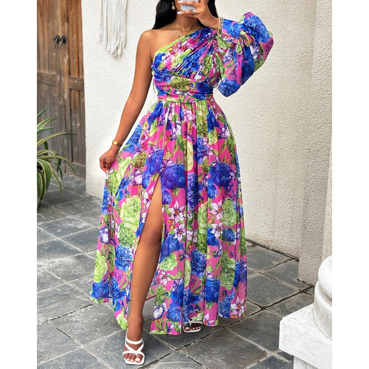 Lune London Women's One-Shoulder Floral Maxi Dress